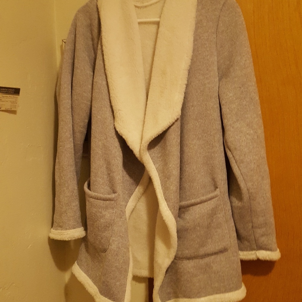 Grey and White sweater